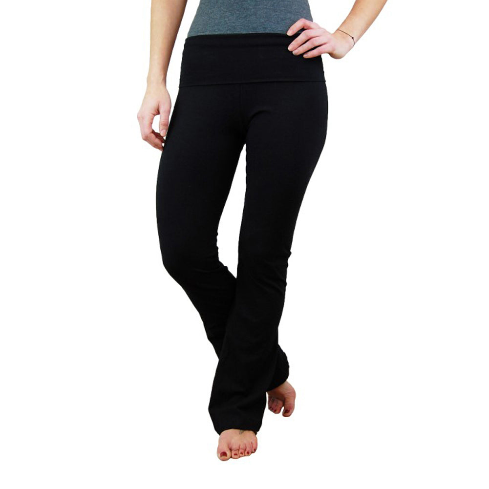Women's Black Yoga Pants Soft High Waisted Casual Bootcut Leggings Wor –  KAJA Clothing